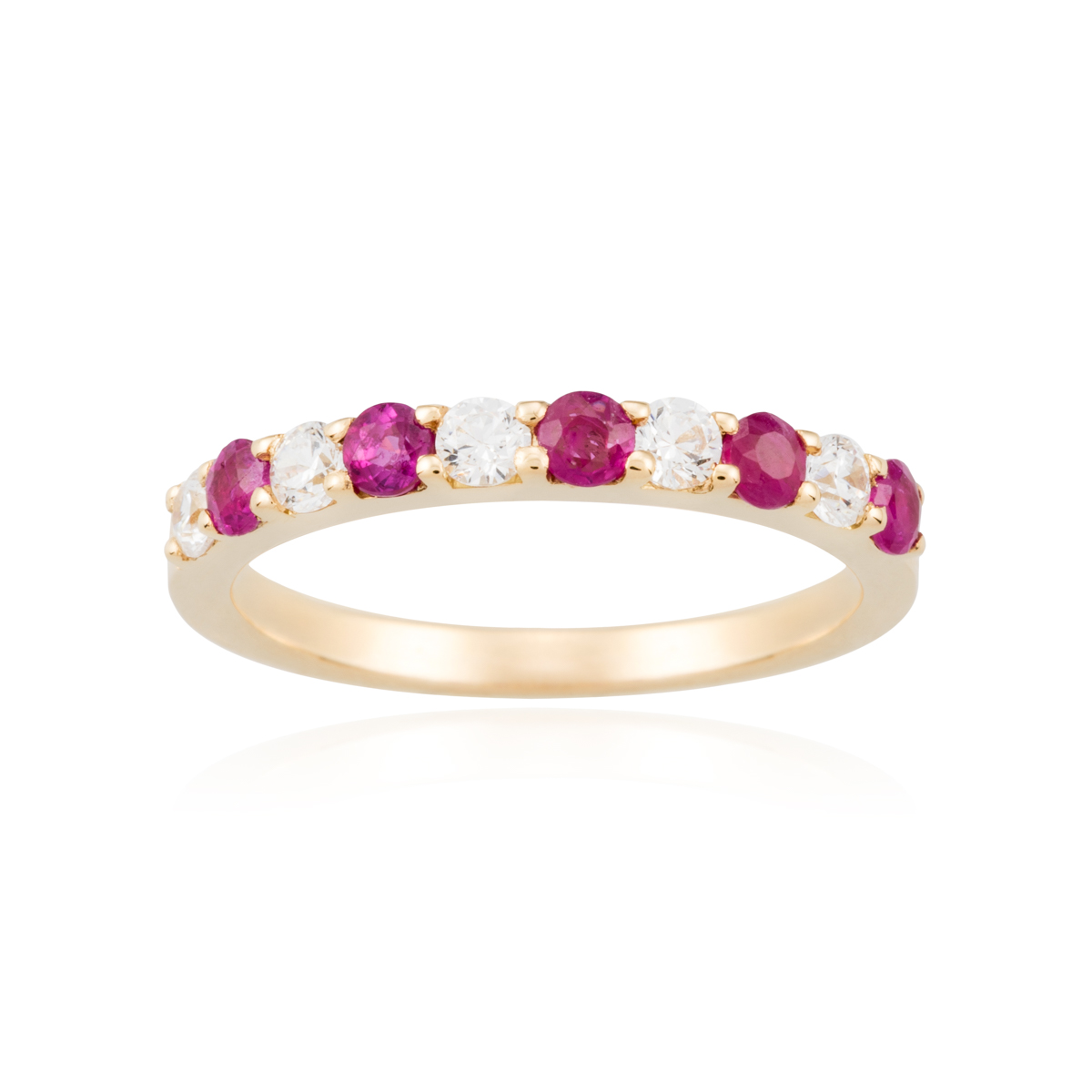 Anillo de mujer circonitas y rubíes finos oro 1 Anillo de mujer circonitas y rubíes finos oro