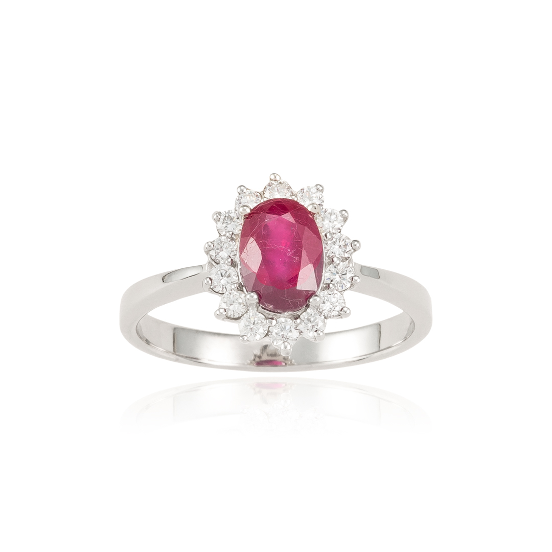 Anillo de diamantes y rubí oro 1 Anillo de diamantes y rubí oro