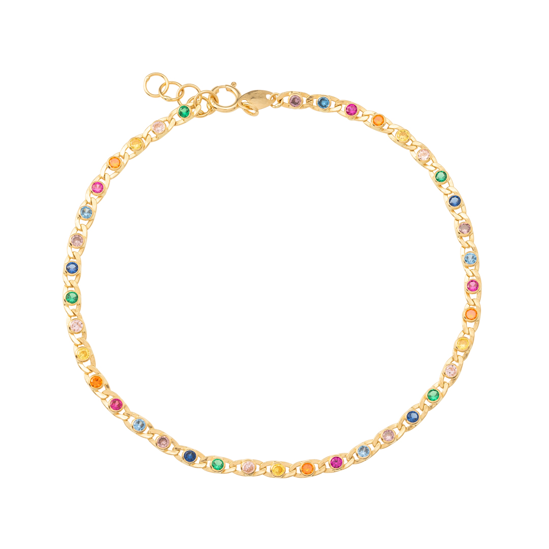 Pulsera circonitas de color oro 1 Pulsera circonitas de color oro