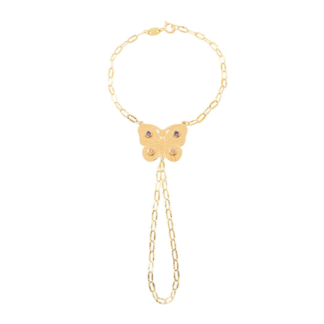 Pulsera de dedo mariposa niña oro 2 Pulsera de dedo mariposa niña oro - Imagen 2