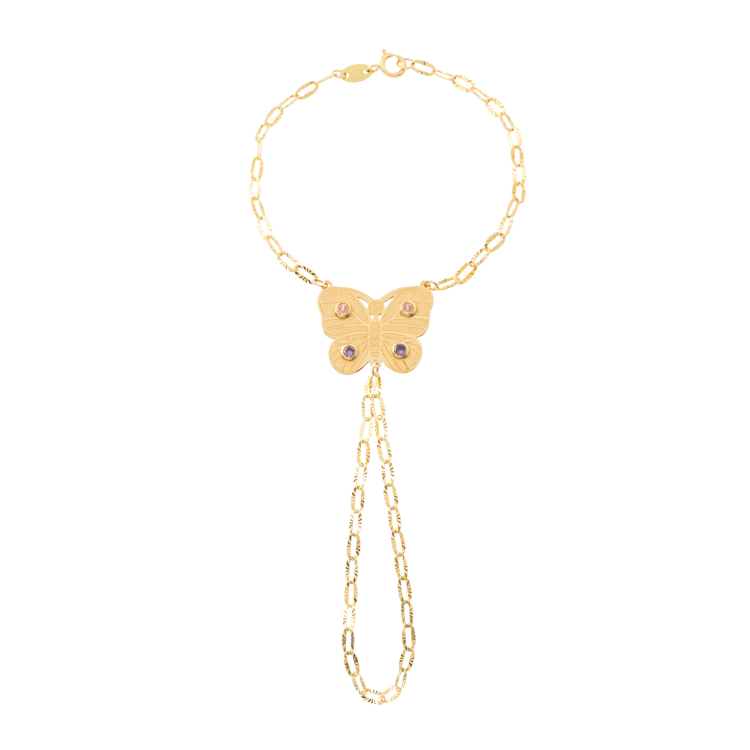 Pulsera de dedo mariposa niña oro 4 Pulsera de dedo mariposa niña oro - Imagen 4