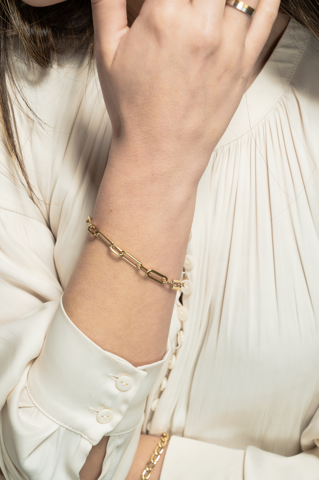 Pulsera de mujer lisa oro 2 Pulsera de mujer lisa oro - Imagen 2