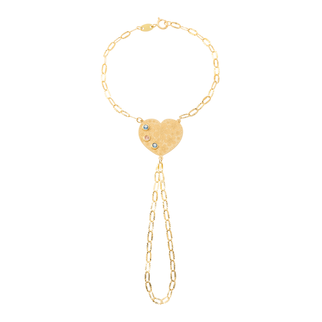 Pulsera de dedo corazón niña oro 3 Pulsera de dedo corazón niña oro - Imagen 3
