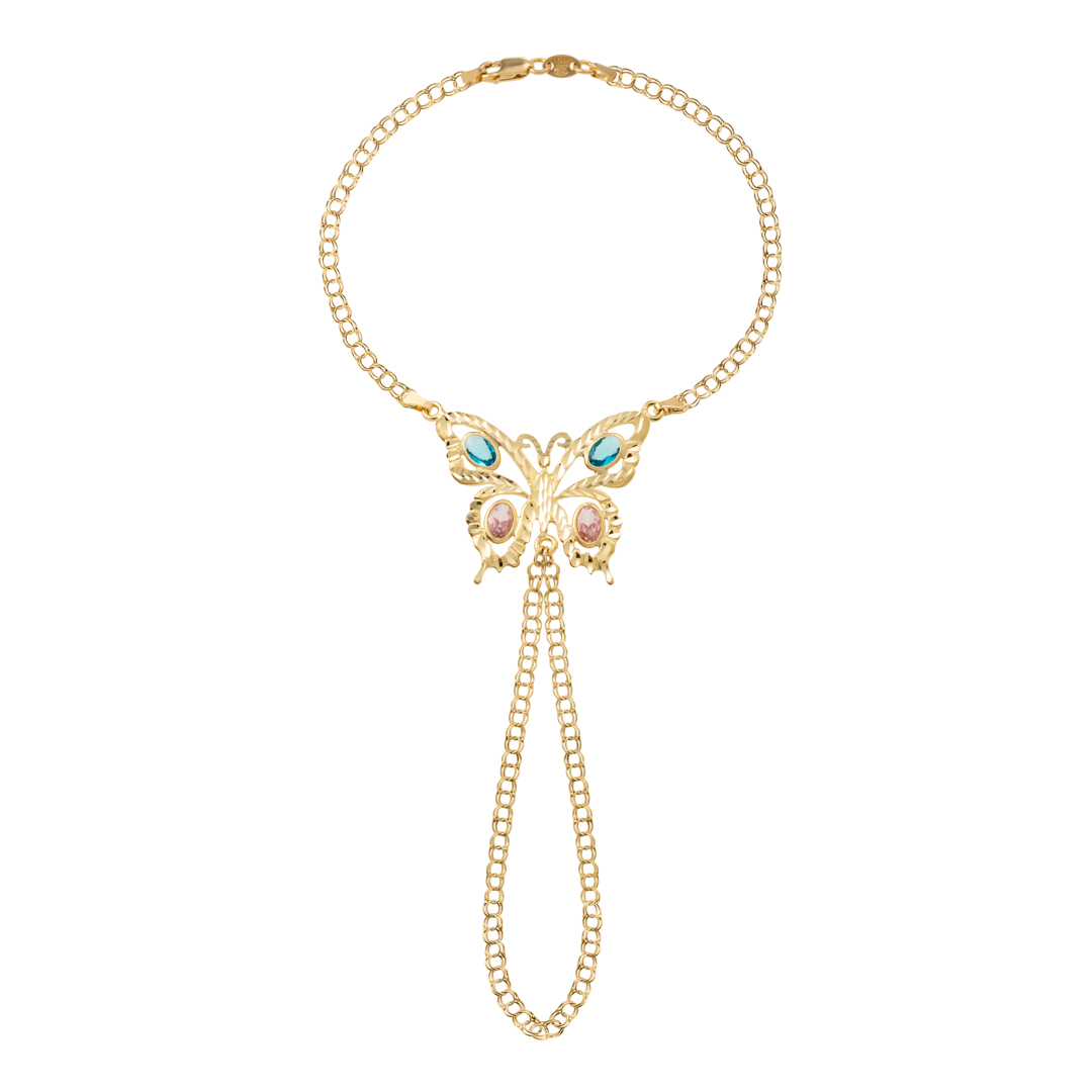 Pulsera de dedo mariposa oro 1 Pulsera de dedo mariposa oro
