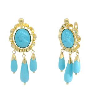 Pendientes turquesa oro 1 Pendientes turquesa oro