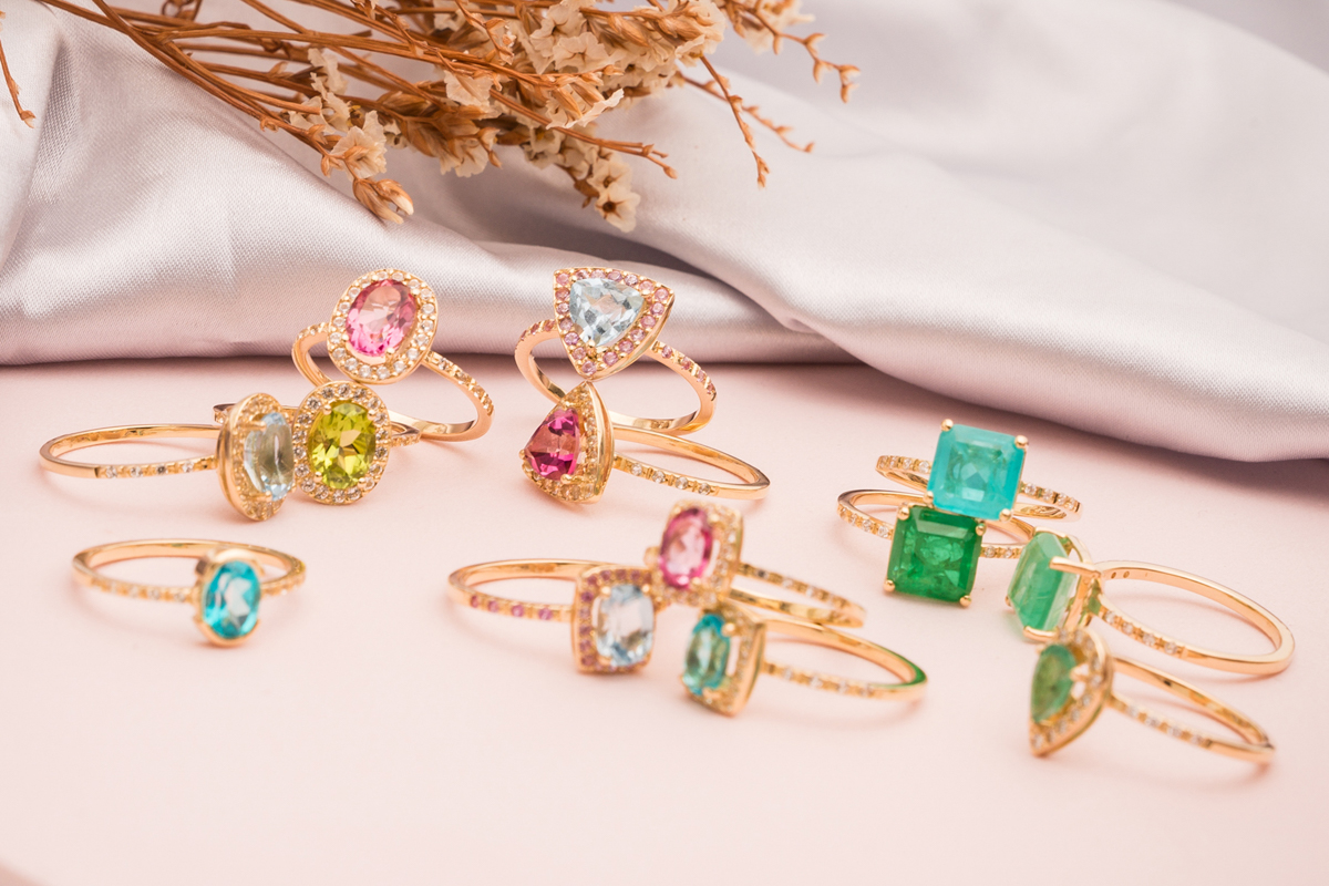 Anillo de mujer con circonitas y Topacio Rosa oro 3 Anillo de mujer con circonitas y Topacio Rosa oro - Imagen 3