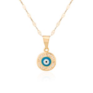 Colgante ojo turco con circonitas oro